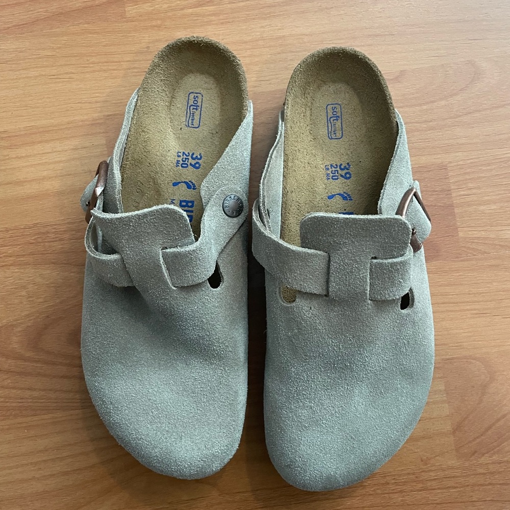 Birkenstock Boston In Taupe Size 39